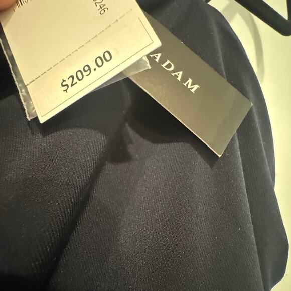 Betsy & Adam "Chrishell" Long Jersey Knit Off the Shoulder Gown Navy Size 8 NWT - Picture 12 of 13